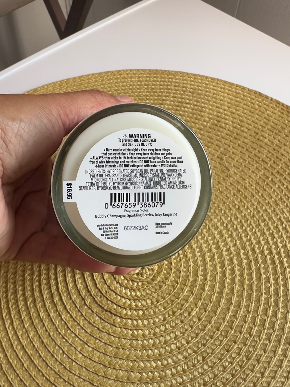 Bath & Body Works White Barn Champagne Toast Single-Wick Candle 🕯️✨ - Picture 3 of 3